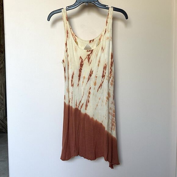 Tunic Top Women’s Small Tie Dye High Low Hem Brown Pullover Hippie Boho Beach - Picture 2 of 5